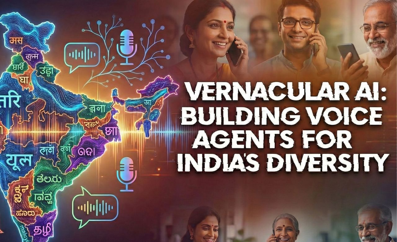 A graphical representation of Vernacular AI and Voice Agents architecture.